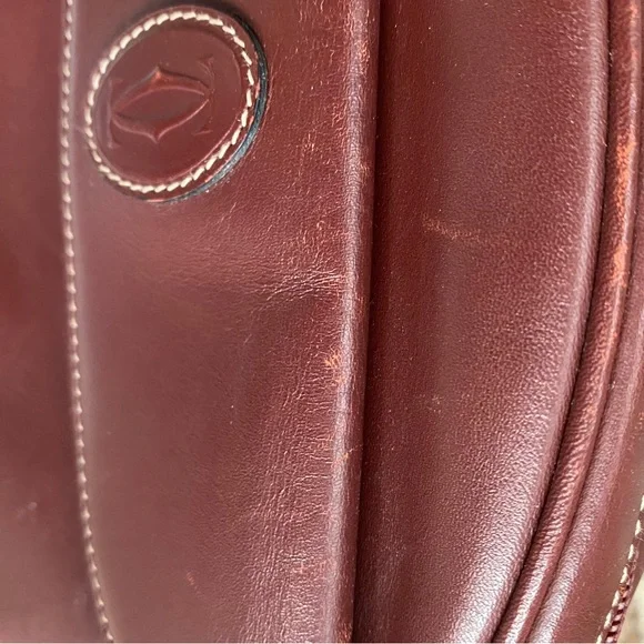 AUTHENTIC Cartier Burgundy CROSSBODY BAG With WALLET - Picture 12 of 16